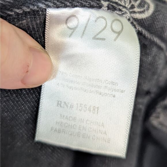 Simple Society Charcoal Gray High Waist Butterfly Print Y2K Style Straight Jeans - Picture 7 of 9